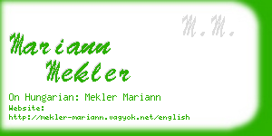 mariann mekler business card